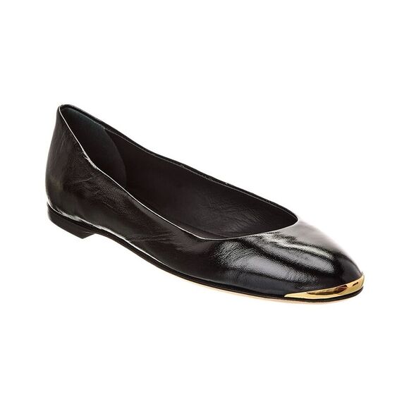 Giuseppe Zanotti Amur 2.0 Leather Flat, Black